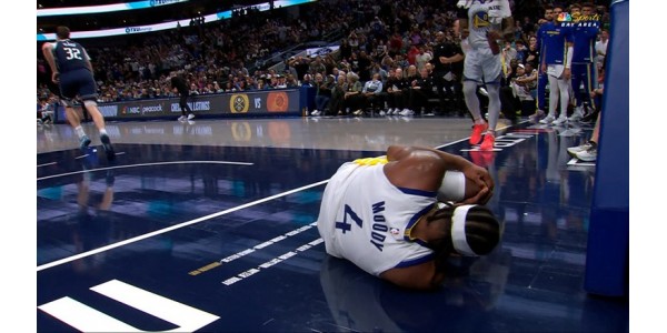 Starspieler Moses Moody von den Golden State Warriors verletzte sich erneut und musste das Spiel verlassen
